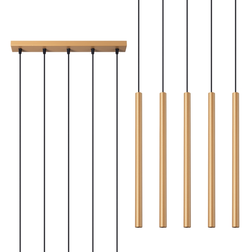 Żyrandol na lince PASTELO 5xG9/8W/230V złoty