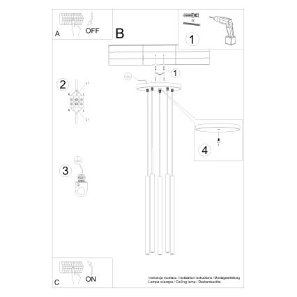 Żyrandol na lince PASTELO 5xG9/8W/230V biały