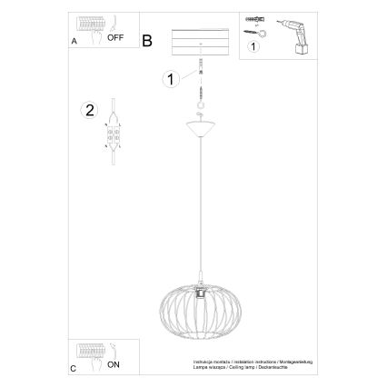 Żyrandol na lince TSUNO 1xE27/15W/230V czarny