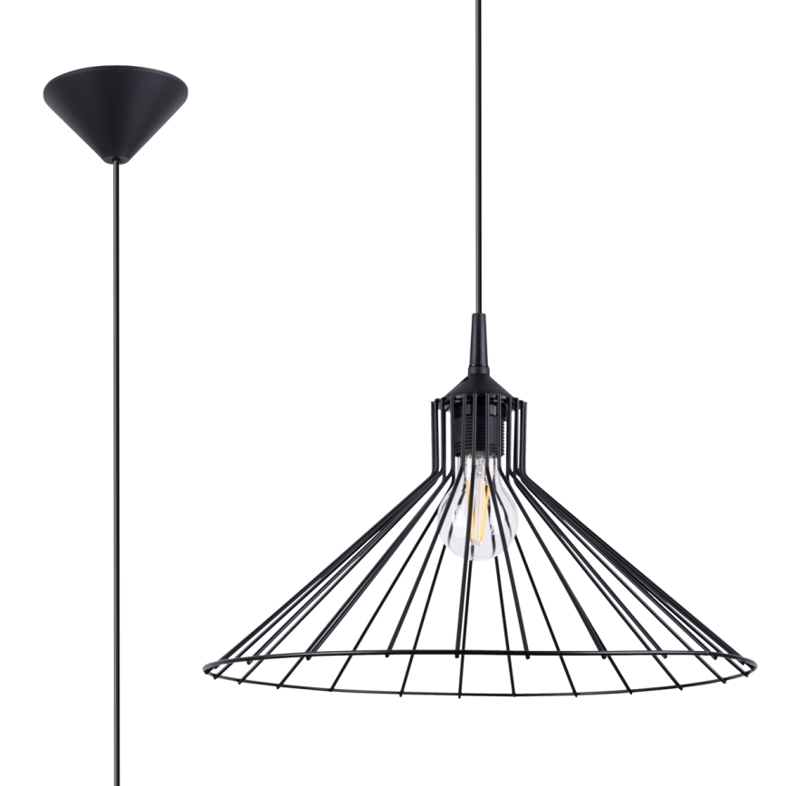 Żyrandol na lince EDA 1xE27/15W/230V czarny