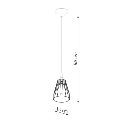 Żyrandol na lince LEYO 1xE27/15W/230V czarny