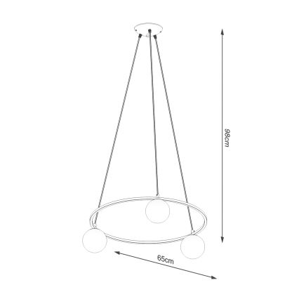 Żyrandol na lince YOLI 3xG9/8W/230V czarny