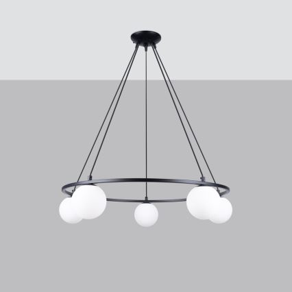 Żyrandol na lince YOLI 5xG9/8W/230V czarny
