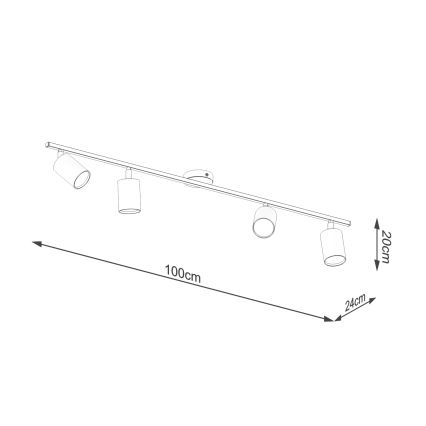 Oświetlenie punktowe LEMMI 4xGU10/10W/230V białe