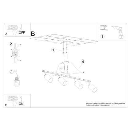 Oświetlenie punktowe LEMMI 4xGU10/10W/230V białe