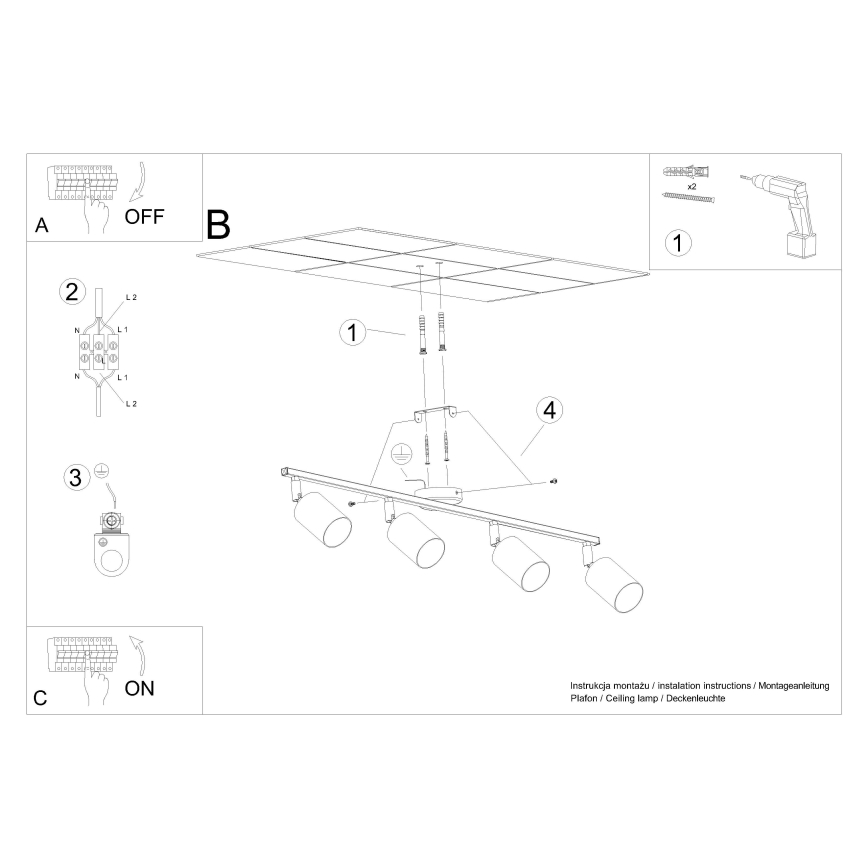 Oświetlenie punktowe LEMMI 4xGU10/10W/230V białe