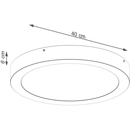 Lampa sufitowa LED ONYX, 32 W, 230 V, śr. 40 cm, czarna
