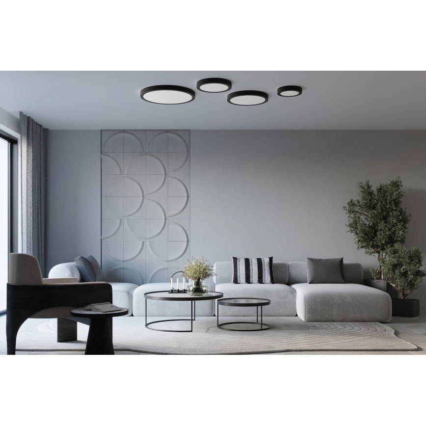 Lampa sufitowa LED ONYX, 48 W, 230 V, średnica 60 cm, czarna