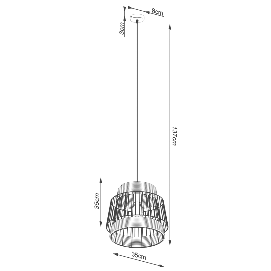 Żyrandol na lince BRILO 1xE27/15W/230V