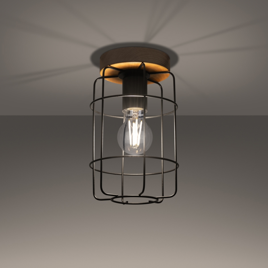 Lampa sufitowa GOTTO 1xE27/15W/230V czarna/buk