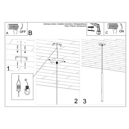 Żyrandol na lince PASTELO 1xG9/8W/230V beton