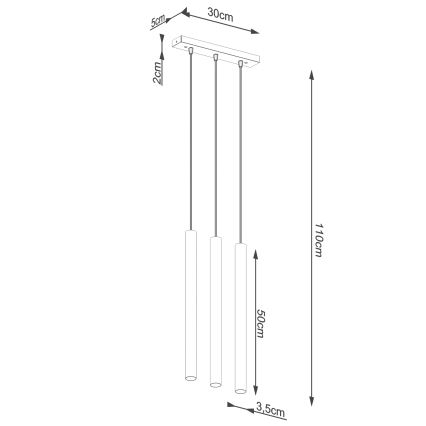 Żyrandol na lince PASTELO 3xG9/8W/230V beton