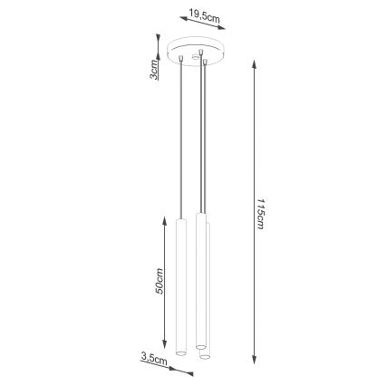 Żyrandol na lince PASTELO 3xG9/8W/230V beton