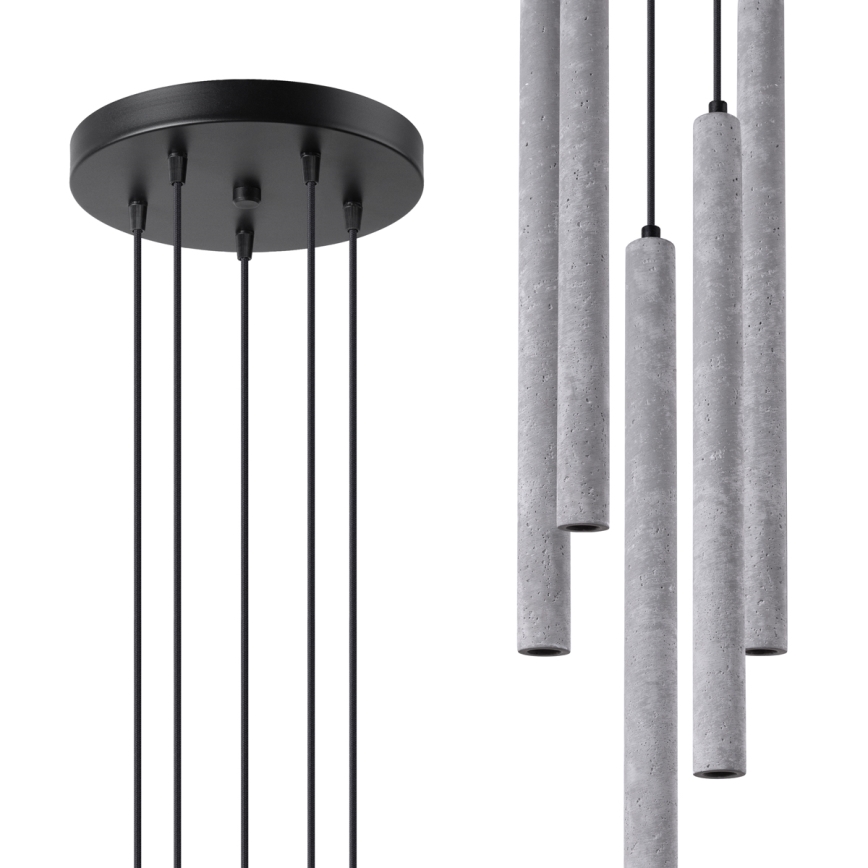 Żyrandol na lince PASTELO 5xG9/8W/230V beton