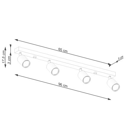 Oświetlenie punktowe VERDO 4xGU10/10W/230V białe/buk