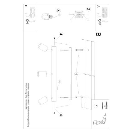 Oświetlenie punktowe VERDO 3xGU10/10W/230V czarne/buk