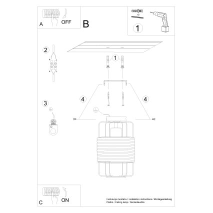 Lampa sufitowa GIZUR 1xE27/15W/230V