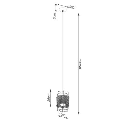 Żyrandol na lince GIZUR 1xE27/15W/230V