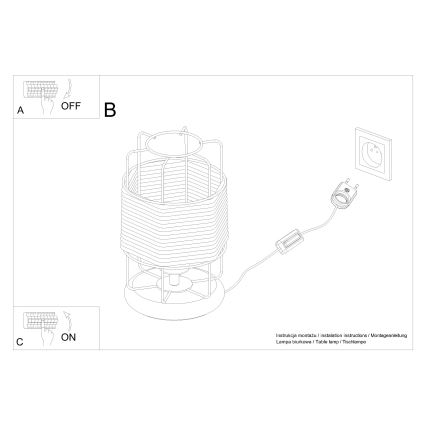 Lampa stołowa GIZUR 1xE27/15W/230V