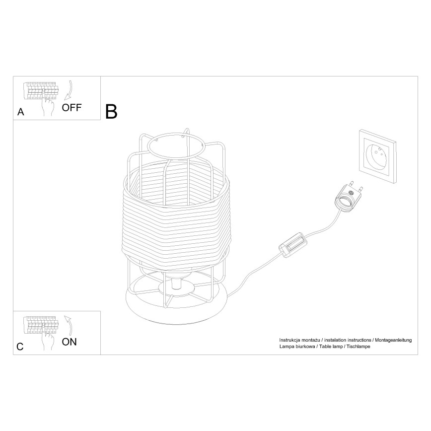 Lampa stołowa GIZUR 1xE27/15W/230V