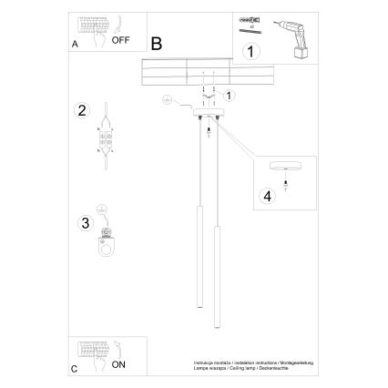 Żyrandol na lince PASTELO 2xG9/8W/230V biały