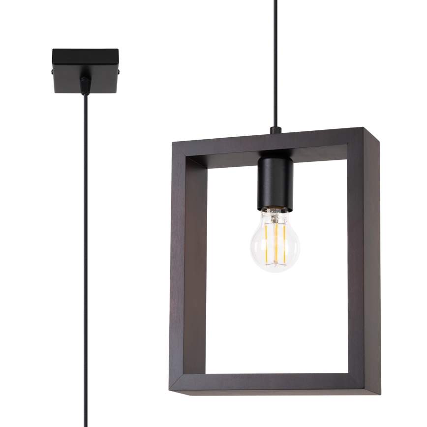 Żyrandol na lince ARIES 1xE27/15W/230V buk/wenge