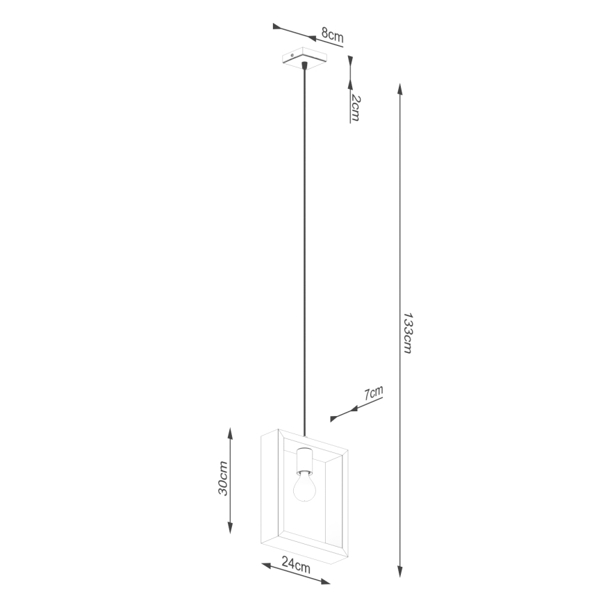Żyrandol na lince ARIES 1xE27/15W/230V buk/wenge
