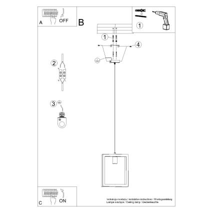 Żyrandol na lince ARIES 1xE27/15W/230V buk/biały