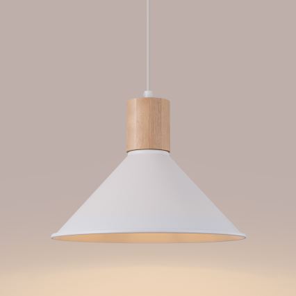 Żyrandol na lince JAGA 1xE27/15W/230V śr. 30 cm biały