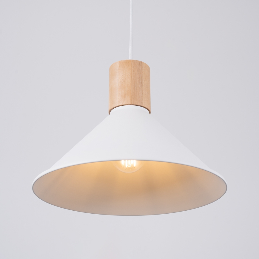 Żyrandol na lince JAGA 1xE27/15W/230V śr. 30 cm biały