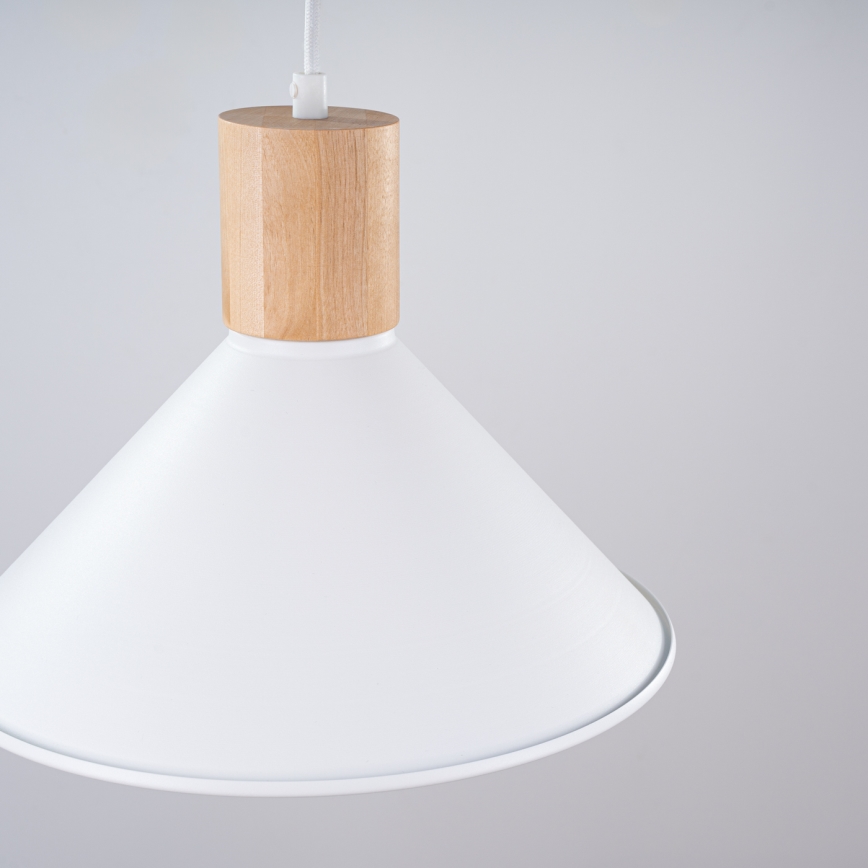 Żyrandol na lince JAGA 1xE27/15W/230V śr. 30 cm biały