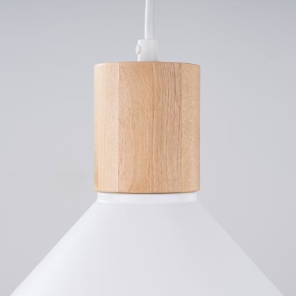 Żyrandol na lince JAGA 1xE27/15W/230V śr. 30 cm biały