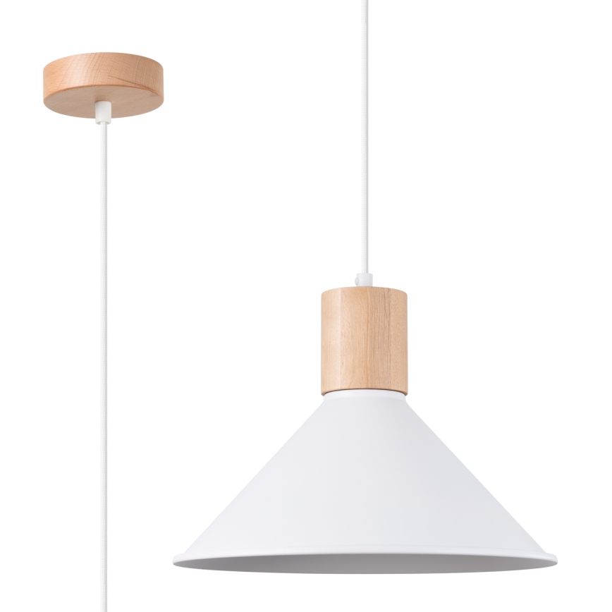 Żyrandol na lince JAGA 1xE27/15W/230V śr. 30 cm biały