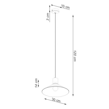 Żyrandol na lince JAGA 1xE27/15W/230V śr. 30 cm biały