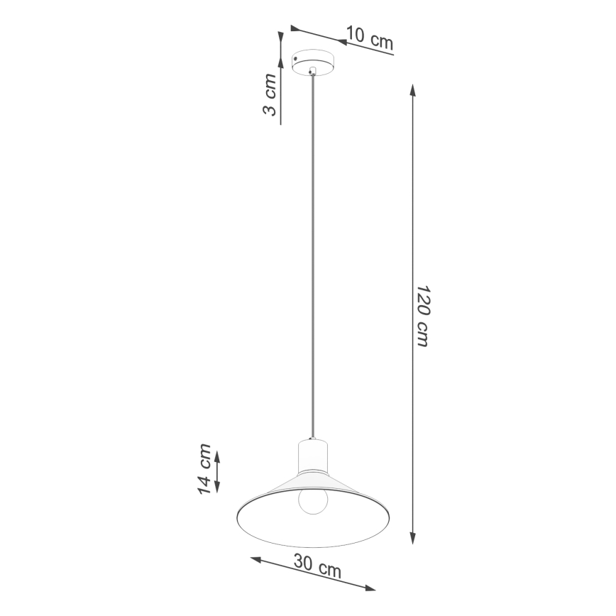 Żyrandol na lince JAGA 1xE27/15W/230V śr. 30 cm biały