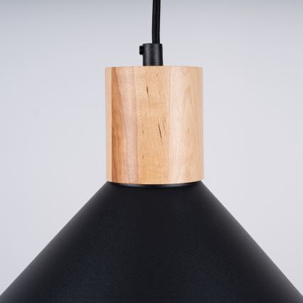 Żyrandol na lince JAGA 1xE27/15W/230V śr. 30 cm czarny