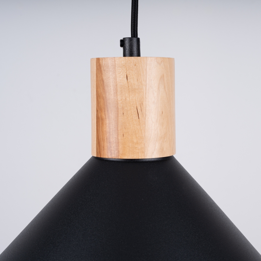 Żyrandol na lince JAGA 1xE27/15W/230V śr. 30 cm czarny