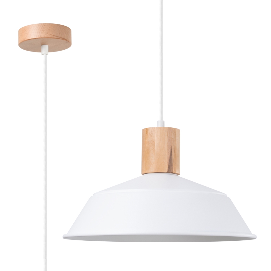 Żyrandol na lince FANO 1xE27/15W/230V śr. 34 cm biały