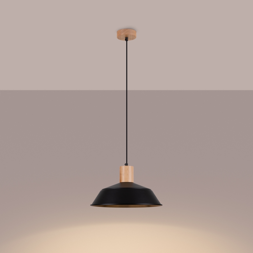 Żyrandol na lince FANO 1xE27/15W/230V śr. 34 cm czarny
