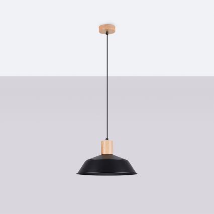 Żyrandol na lince FANO 1xE27/15W/230V śr. 34 cm czarny