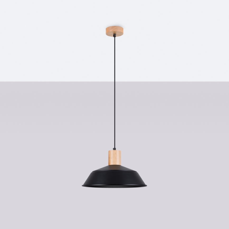 Żyrandol na lince FANO 1xE27/15W/230V śr. 34 cm czarny