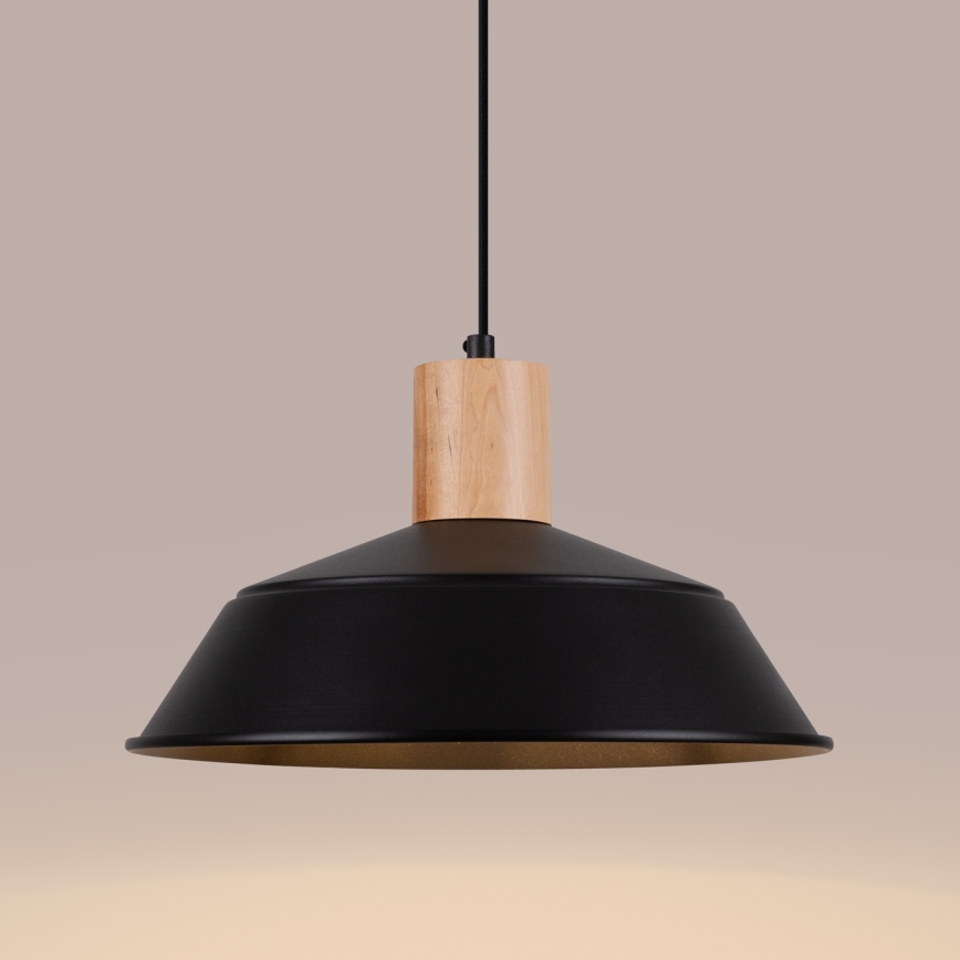 Żyrandol na lince FANO 1xE27/15W/230V śr. 34 cm czarny