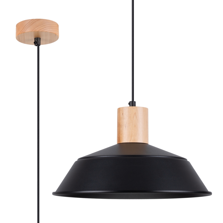 Żyrandol na lince FANO 1xE27/15W/230V śr. 34 cm czarny
