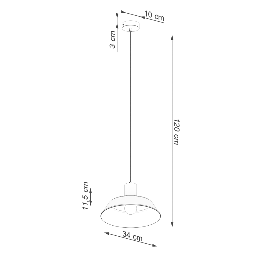 Żyrandol na lince FANO 1xE27/15W/230V śr. 34 cm czarny
