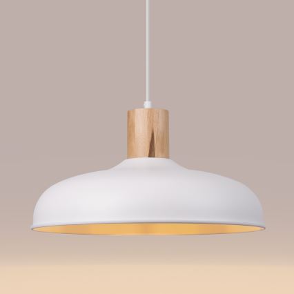 Żyrandol na lince INDY 1xE27/15W/230V śr. 38 cm biały