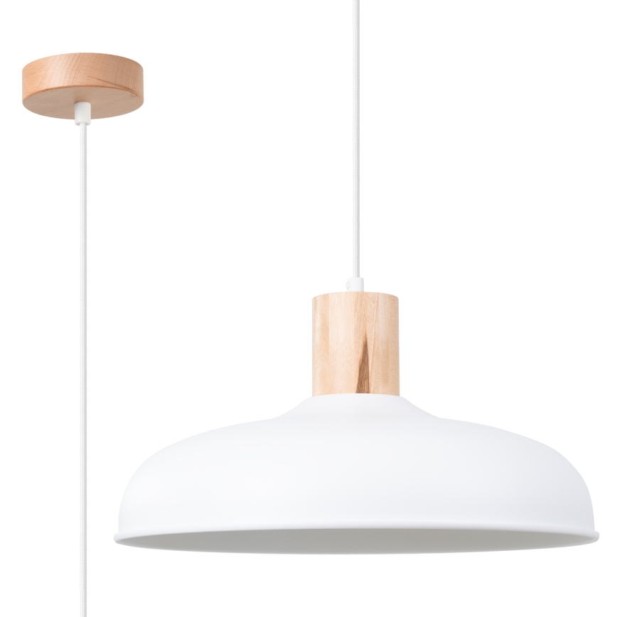 Żyrandol na lince INDY 1xE27/15W/230V śr. 38 cm biały