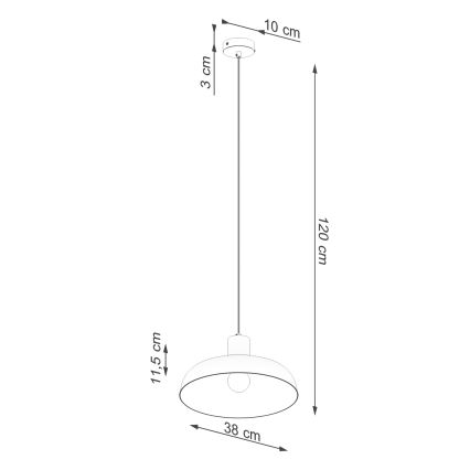 Żyrandol na lince INDY 1xE27/15W/230V śr. 38 cm biały