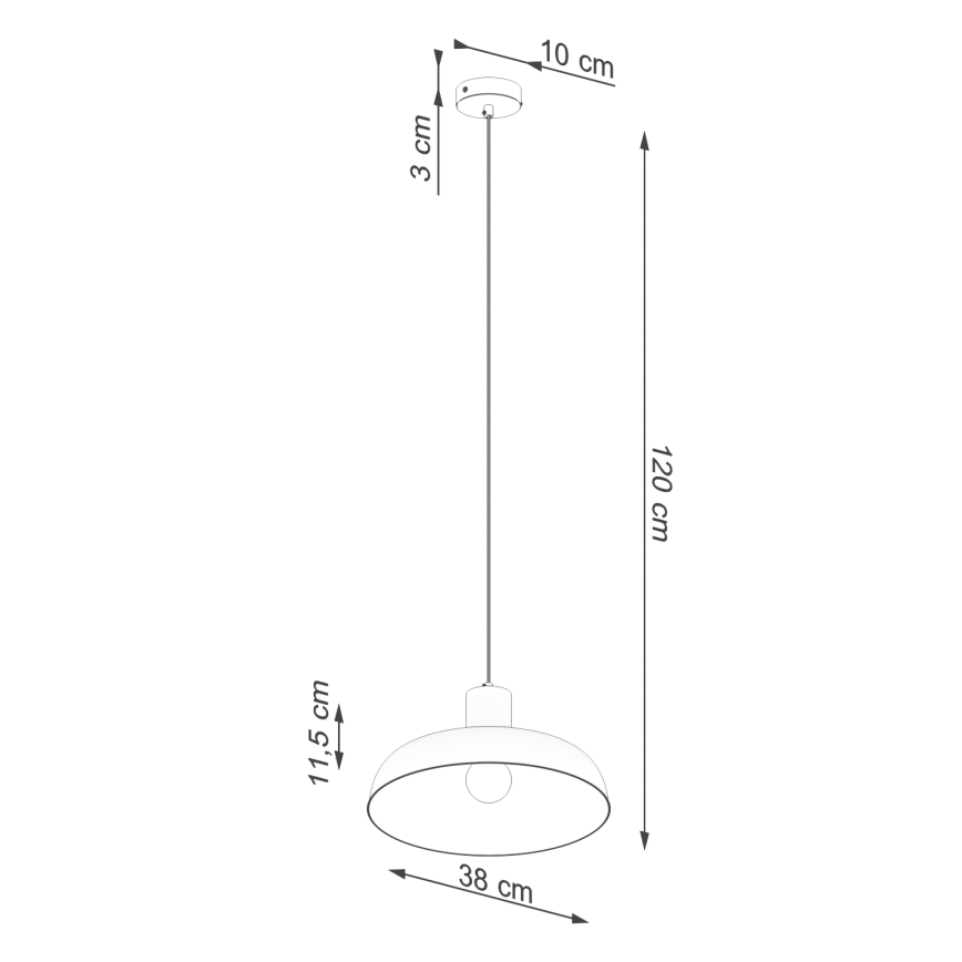 Żyrandol na lince INDY 1xE27/15W/230V śr. 38 cm biały