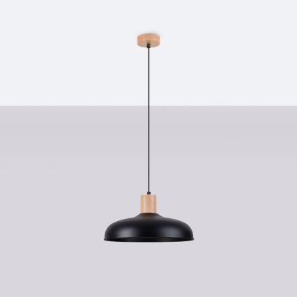 Żyrandol na lince INDY 1xE27/15W/230V śr. 38 cm czarny