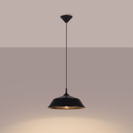 Żyrandol na lince FRIKA 1xE27/15W/230V śr. 34 cm czarny